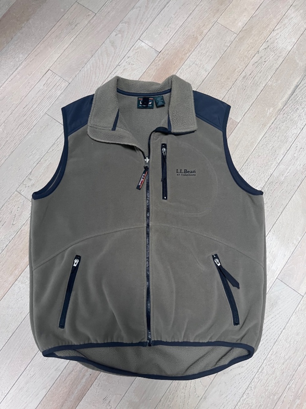 Vintage L.L.Bean Men's L Fleece Vest Polartec Full Zip Sunrise Katahdin Outdoor